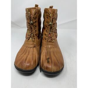 ALEGRIA  by PG Lite STORMY JANIS LACEUP BROWN LEATHER DUCK BOOTS 38 (7.5 us)